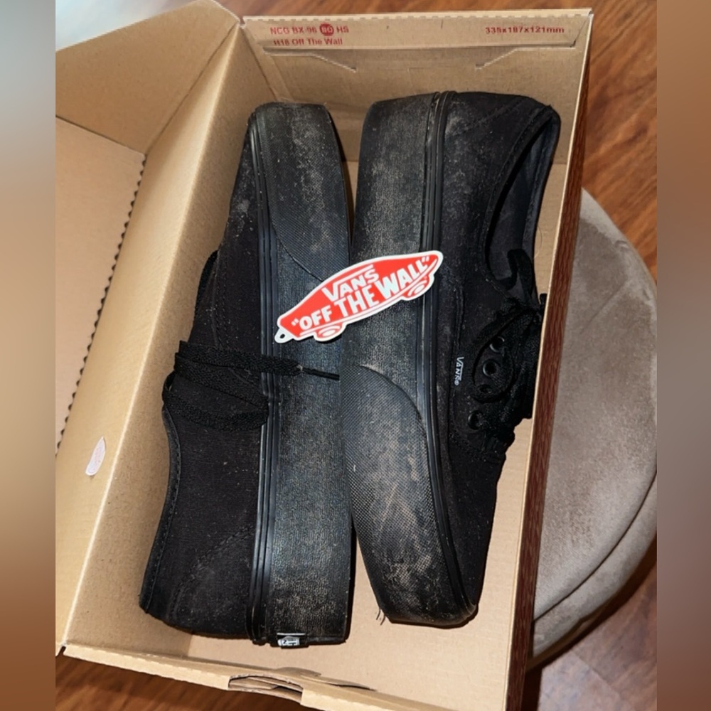 Black Canvas Stacked Vans